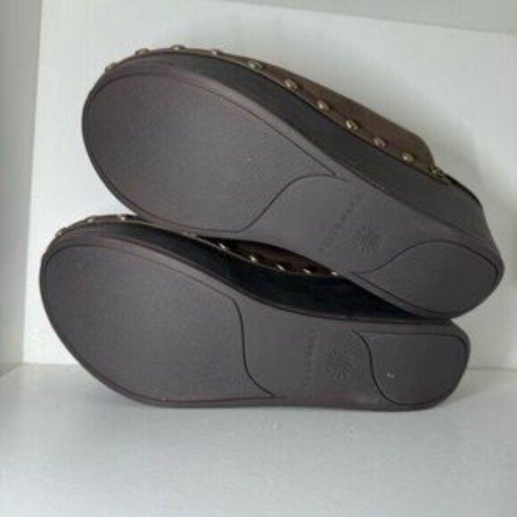 Yellow Box Clog Mule Studded Wedge Heel Clogs Leather Women's Size 8 - Picture 5 of 5